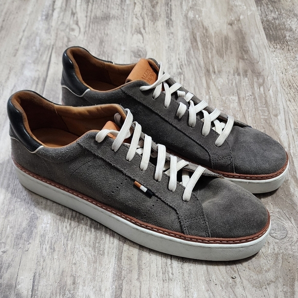 Allen Edmonds "ALPHA" Lace-up Suede Men's Casual Sneakers Grey Size 8 - Picture 1 of 9